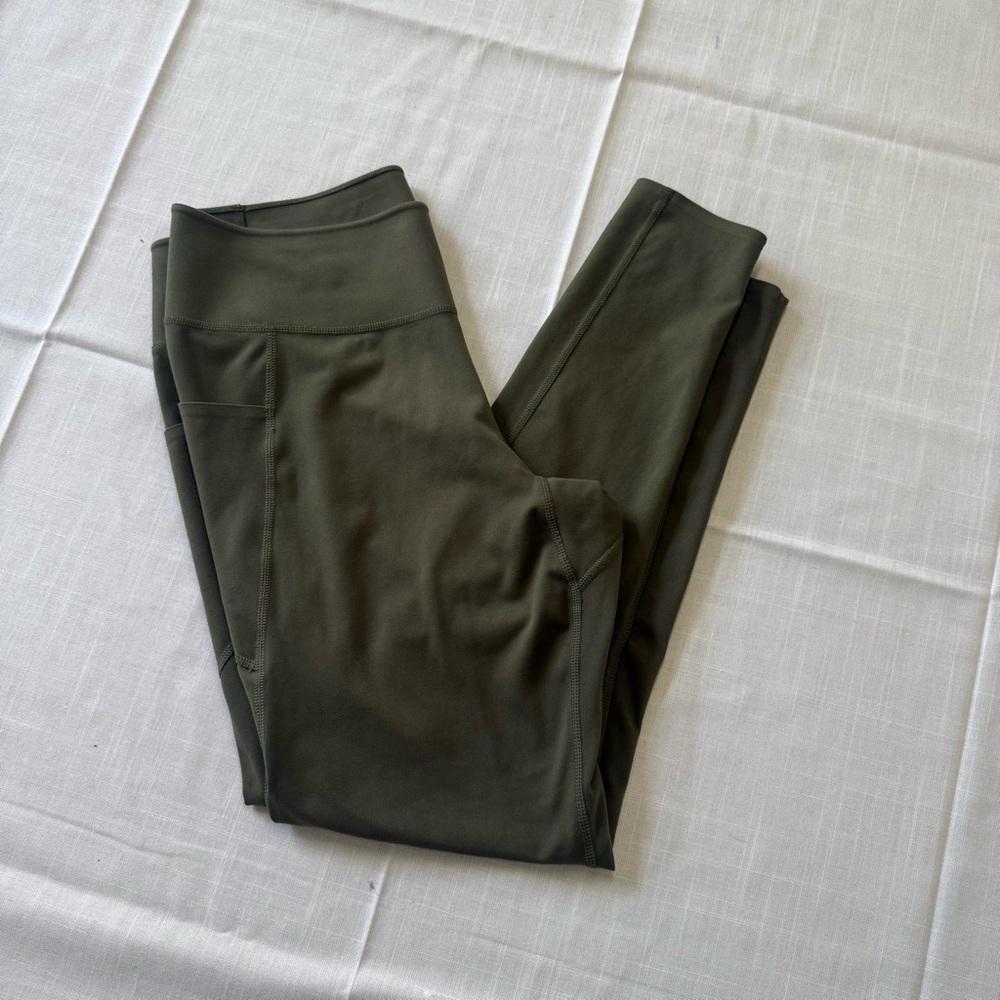 Uniqlo Olive Green High-Waist Leggings